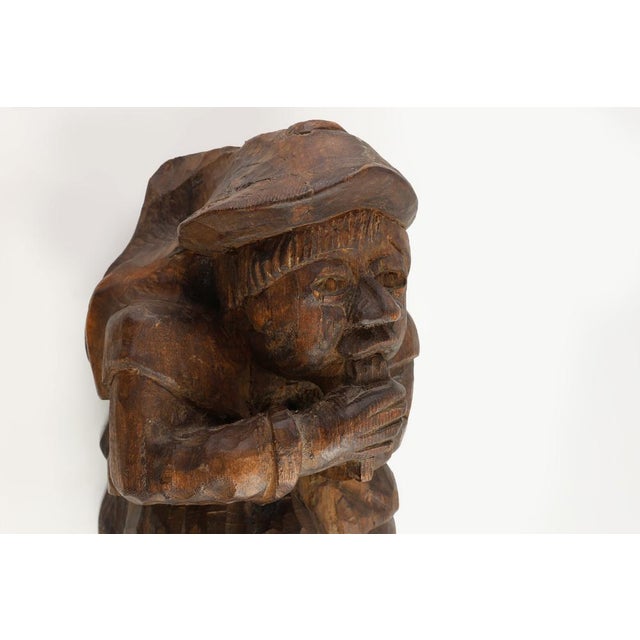 Hand-Carved Oak Wall Figure of a Man, France, 1850s For Sale - Image 6 of 12