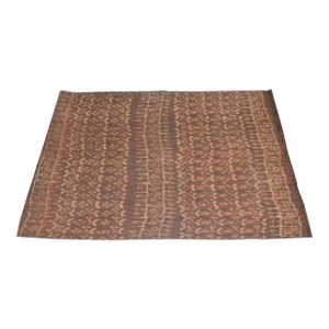 Vintage Brown and Tan Woven Cotton Ikat Textile
