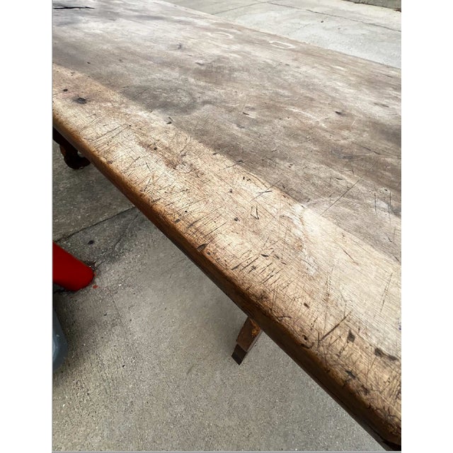 Late 19th Century 19th-Century Spanish Baroque Style Trestle Work Table / Dining Table For Sale - Image 5 of 18