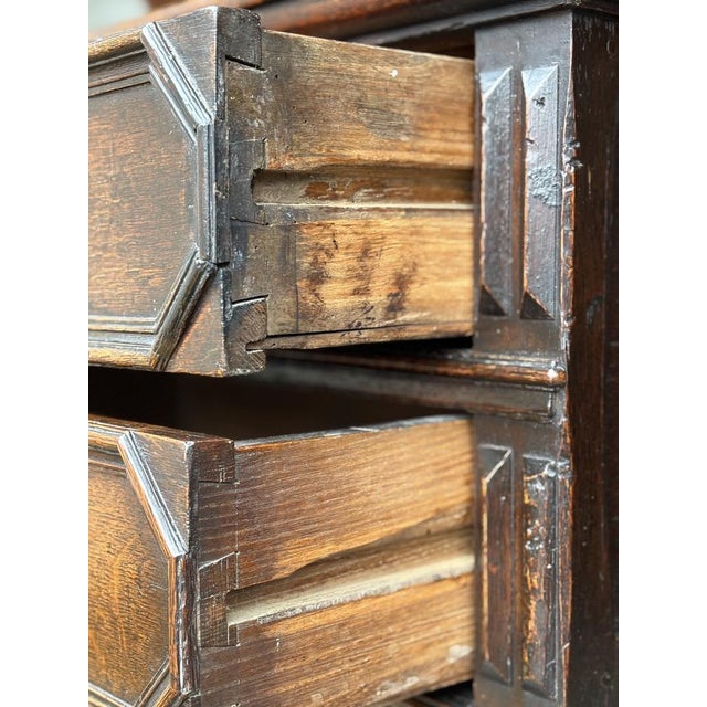 Charles II Oak Geometric Chest of Drawers, 1680s For Sale - Image 9 of 14
