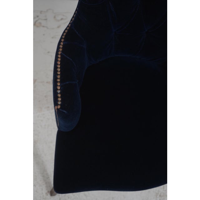 Set of 12 Ralph Lauren Design Blue Velvet Dining Room Chairs For Sale In Philadelphia - Image 6 of 18