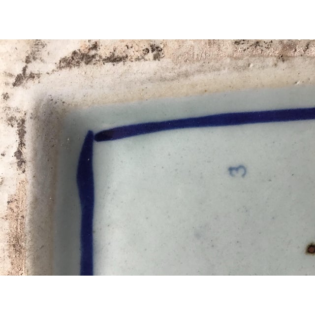 Ceramic Mid 20th Century Pair of 24” Jingdezhen Porcelain Vases – Blue & White Cartographic Design, China For Sale - Image 7 of 8