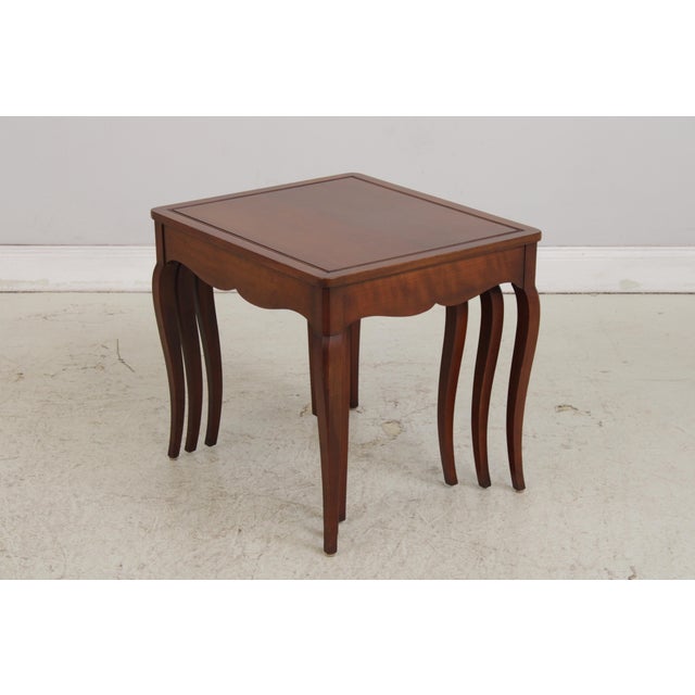 Henredon Henredon Cherry French Style Nesting Tables For Sale - Image 4 of 16