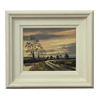 Sunset in Ireland Countryside - Original Oil Painting by Northern Irish Artist 1985 Circa For Sale