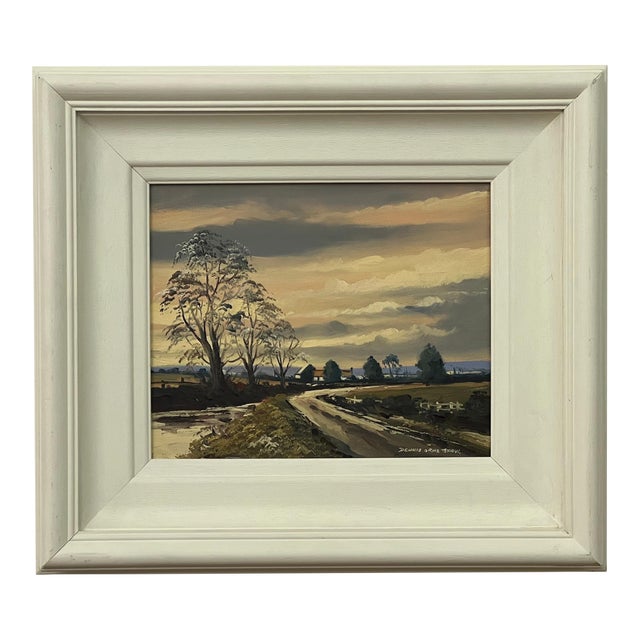 Sunset in Ireland Countryside - Original Oil Painting by Northern Irish Artist 1985 Circa For Sale