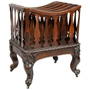 American Rococo Revival Rosewood Canterbury