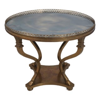 Century Maison Jansen Style Round Bronze Center Table For Sale