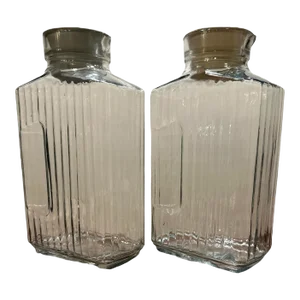 Vintage Anchor Hocking Refrigerator Glass Storage Jug Bottles- a Pair