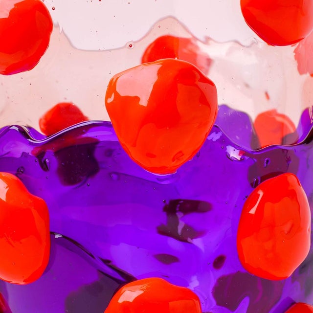 Not Yet Made - Made To Order Light Ruby, Clear Purple, Matt Orange Nugget Extracolor Vase by Gaetano Pesce for Fish Design For Sale - Image 5 of 8