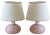 Mid-Century Italian Modern Pink Iridescent Ceramic Table Lamp, 1970s, Set of 2 For Sale