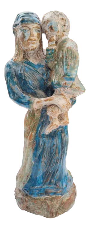 Pre-War Ceramic-Coated Cast Iron Figurine of the Virgin Mary, 1890s-1910s