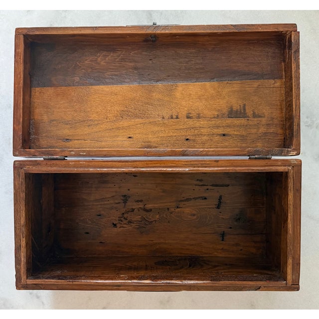 Vintage Chinese Red Wooden Box For Sale In Austin - Image 6 of 13
