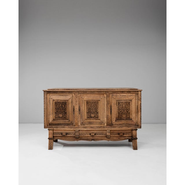 1970s French Gothic Revival Carved Oak Sideboard For Sale - Image 16 of 18
