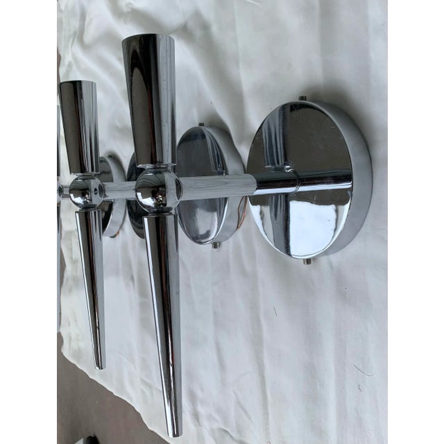 BOYD Lighting 1998 Boyd Lighting Mid-Century Modern Nickel Sconces - Set of 2 For Sale - Image 4 of 11