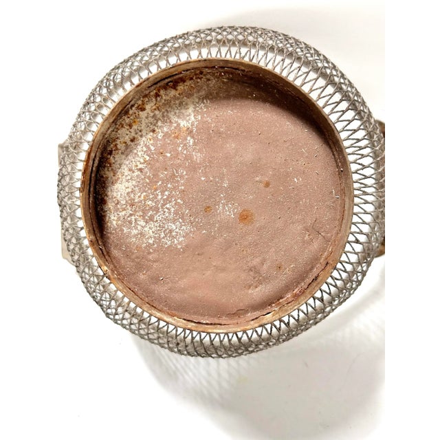 Silver Vintage Metal Wire Gathering Basket For Sale - Image 8 of 8