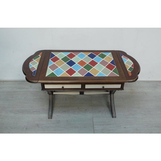 Brown Coffee Table with Side Wings in Dark Nutwood, 1960s For Sale - Image 8 of 8