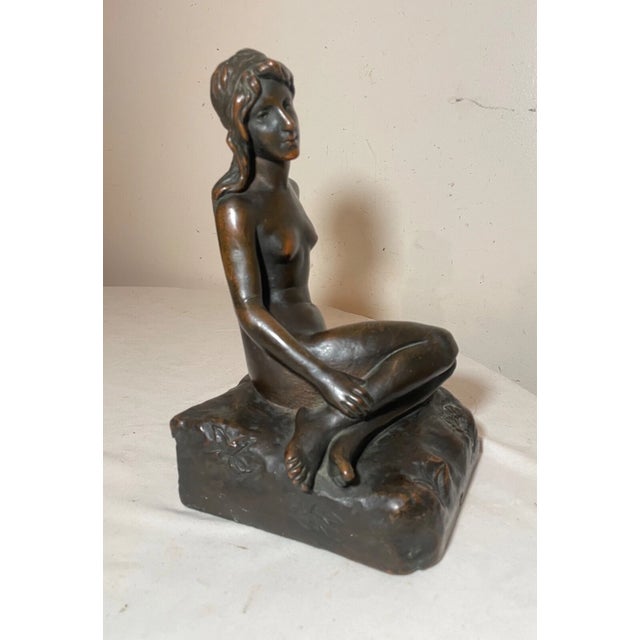 19th Century Large Antique KBW Kathodian Bronze Clad Nude Lady Bust Art Statue Sculpture For Sale - Image 5 of 12