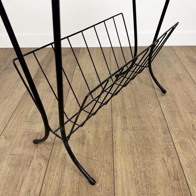 Vintage Magazine Rack in Orange Ceramic and Metal, 1970s For Sale - Image 6 of 7