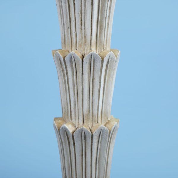 A vintage floor lamp in the style of Serge Roche, its carved sculptural stem bringing French 1940s artistry to reading...