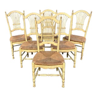 Vintage Habersham Plantation Rustic Farmhouse Shed Back Chairs - Set of 6 For Sale