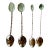 Set of Four Mid-Century Brazilian Sterling Silver Artisanal Spoons For Sale