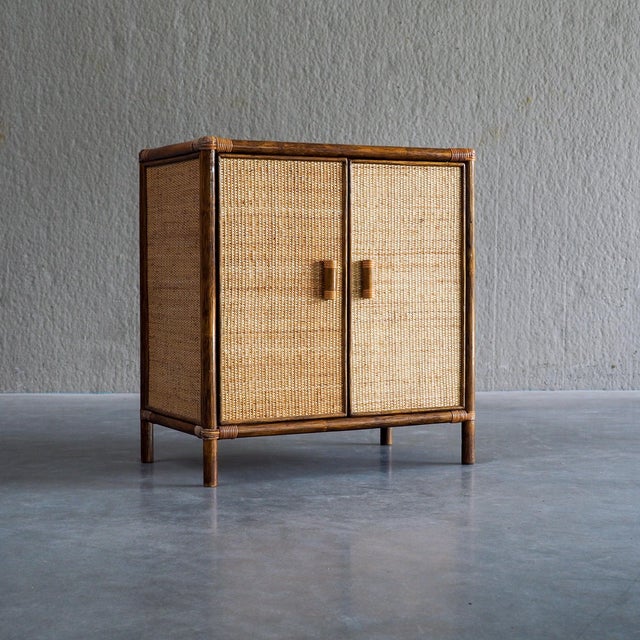 Vintage Rattan and Woven Cane Cabinet, 1970s For Sale - Image 15 of 15