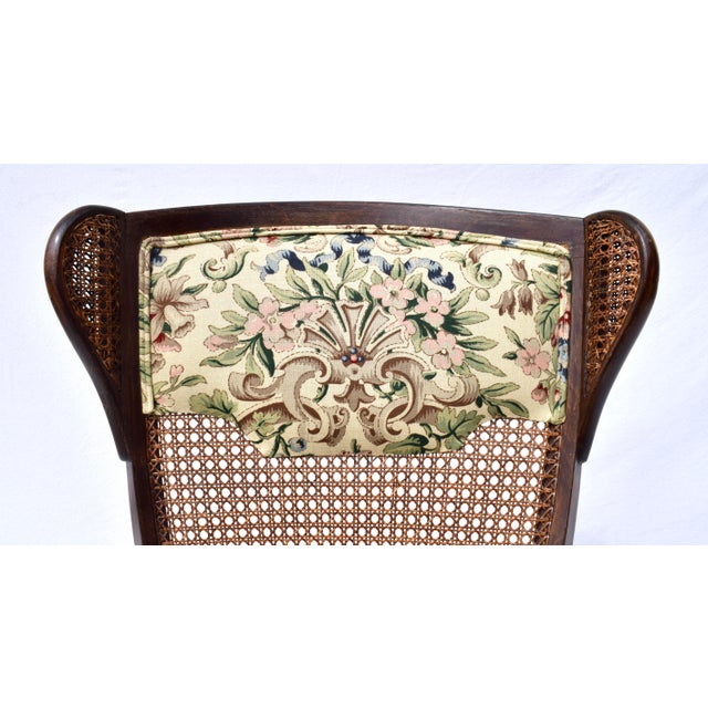 Wood Gio Ponti Inspired Caned Wing Chairs For Sale - Image 7 of 12