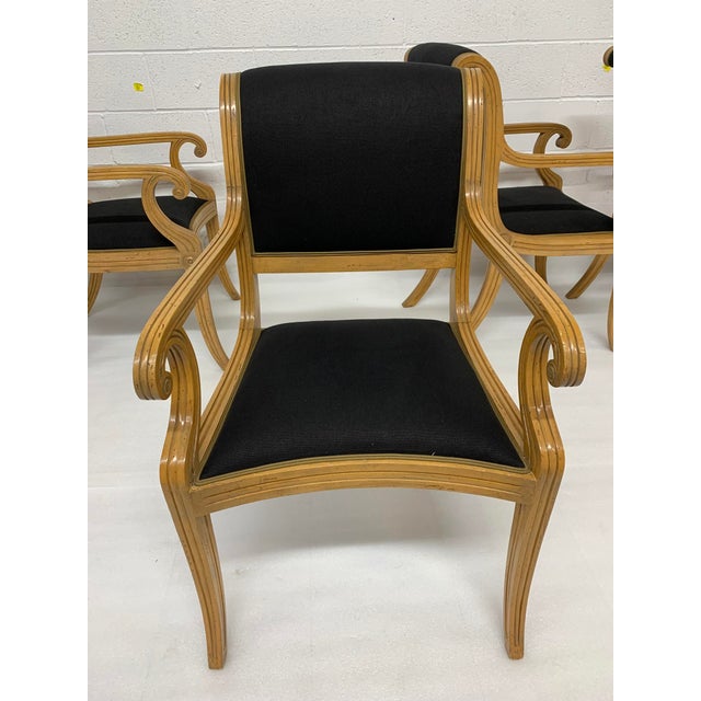 Late 20th Century Set of English Regency Style Dining Armchairs For Sale - Image 11 of 14