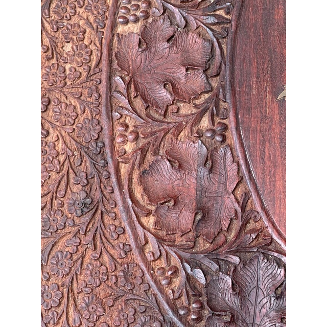 Vintage Anglo-Indian Moroccan Folding Table With Brass Inlay For Sale - Image 4 of 12