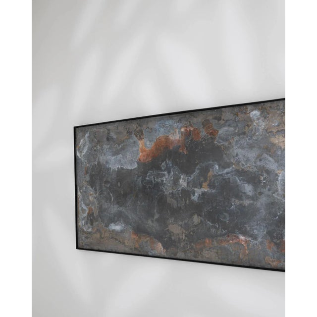 Abstract Metal Artwork in Wooden Frame For Sale - Image 4 of 13