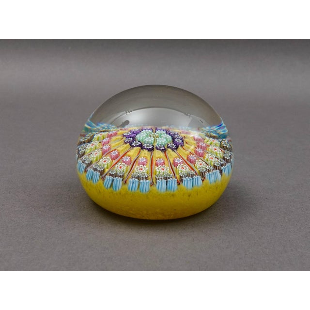 Mid 20th Century Mid 20th Century Perthshire Scotland Millefiori 16 Spoke Radial Twist Art Glass Paperweight For Sale - Image 5 of 6