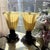 Vintage Ting Shen Hollow Light-Up Table Lamps Feature Amber-Yellow Ribbed Glass Shades - a Pair For Sale - Image 4 of 9