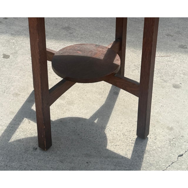 L& Jg Stickley Round Mission Oak Center Table For Sale - Image 11 of 12