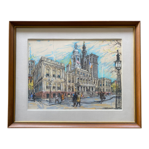 1960s Kamil Kubik New York City Hall Pastel
