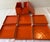Plastic Vintage Japanese Orange Lacquerware Coaster Set - 6 pcs with Box For Sale - Image 7 of 9
