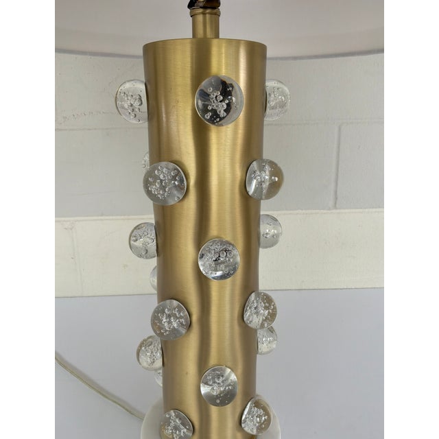 Revelation Modern Satin Brass and Crystal Bubble Glowing Table Lamp For Sale In Atlanta - Image 6 of 6