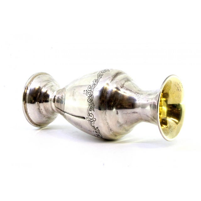 Small Silver Jug with Engravings and Circular Base For Sale - Image 5 of 7