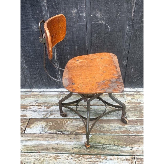 Industrial Uhl Steel Toledo Metal Furniture Drafting Chair