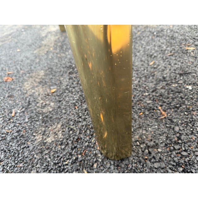 1970s Burl Wood and Brass Dining Table With Glass Insets in the Style of Milo Baughman For Sale - Image 11 of 11