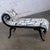 1930-1940’s Hollywood Regency Chaise Style Bench by Irving Chase Manufacturing Scrolled Arm & Black Painted Frame For Sale - Image 12 of 18