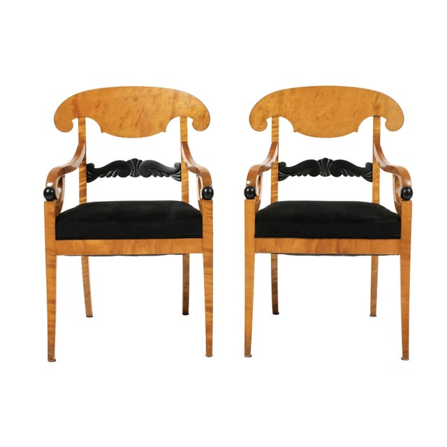 A Pair of Biedermeier Style Arm Chairs For Sale In Tampa - Image 6 of 7