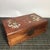 Vintage Chinese Rosewood Box With Mother of Pearl "Two Dragons" Inlay For Sale - Image 4 of 9