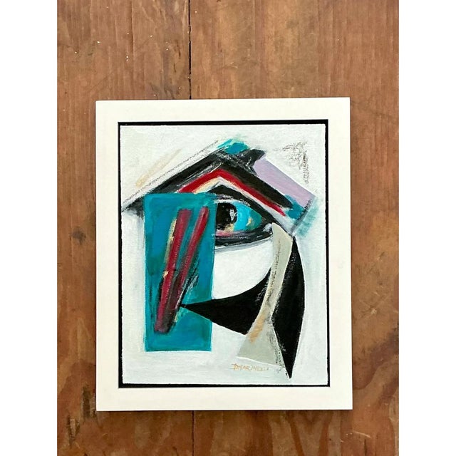 Early 21st Century Vintage Original Abstract Oil Painting on Canvas For Sale - Image 5 of 12