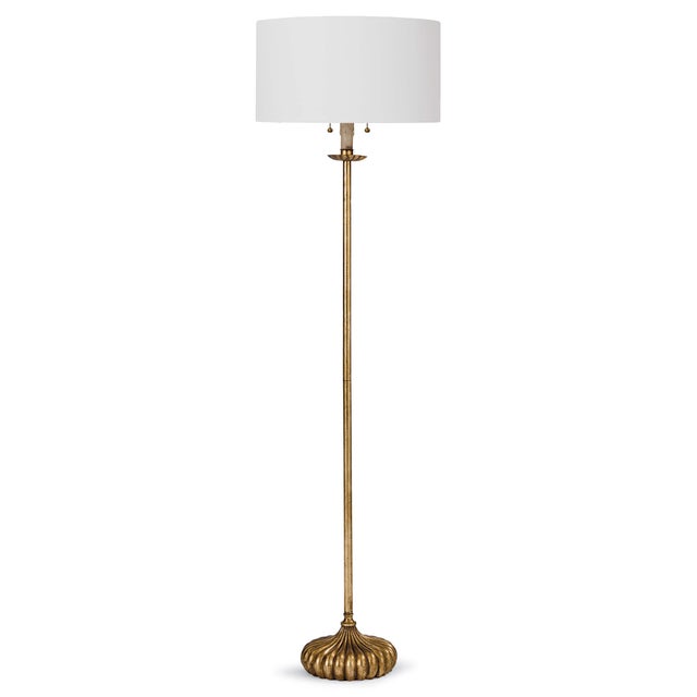 2020s Regina Andrew Clove Stem Floor Lamp in Antique Gold Leaf For Sale - Image 5 of 5