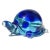 Glass Vintage Murano Salviati Glowing Light and Dark Blue Spots Italian Art Glass Abstract Turtle Figure Sculpture For Sale - Image 7 of 10