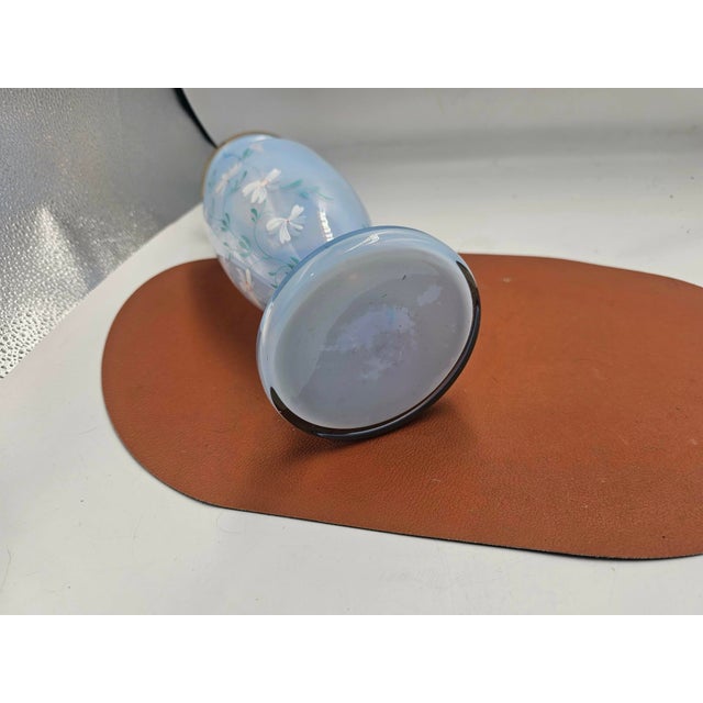 Glass Blue Vase from Bohemia, 1950s-1960s For Sale - Image 7 of 8