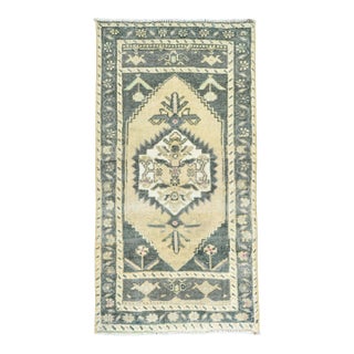 Turkish Mini Rug Oriental Hand Knotted Vintage Rug 1'7" x 3'2" #16878 For Sale
