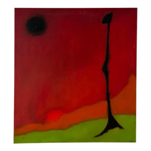 Late 20th Century Modern Abstract Paintnig on Canvas