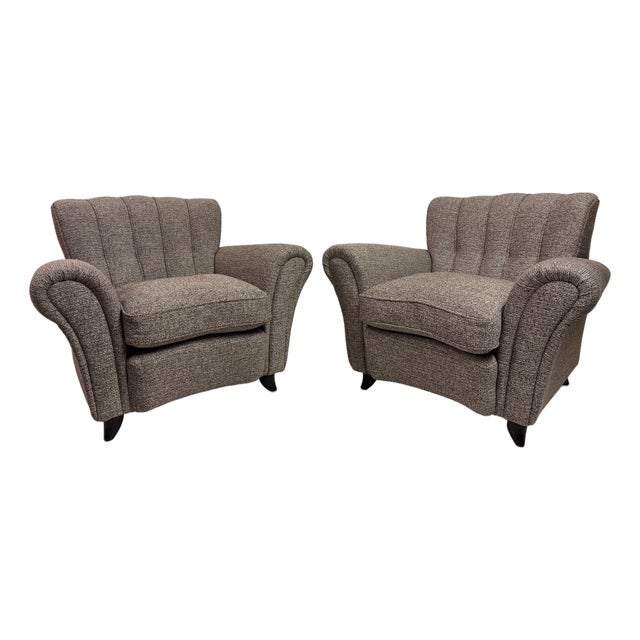 Large Italian Armchairs by Guglielmo Ulrich, 1940s, Set of 2 For Sale