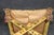 Gold Pair English Folding X Benches in Damask Upholstery For Sale - Image 8 of 9